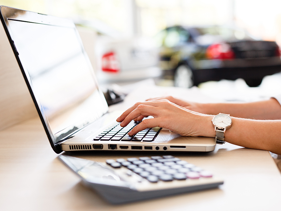 Man signing a payment document