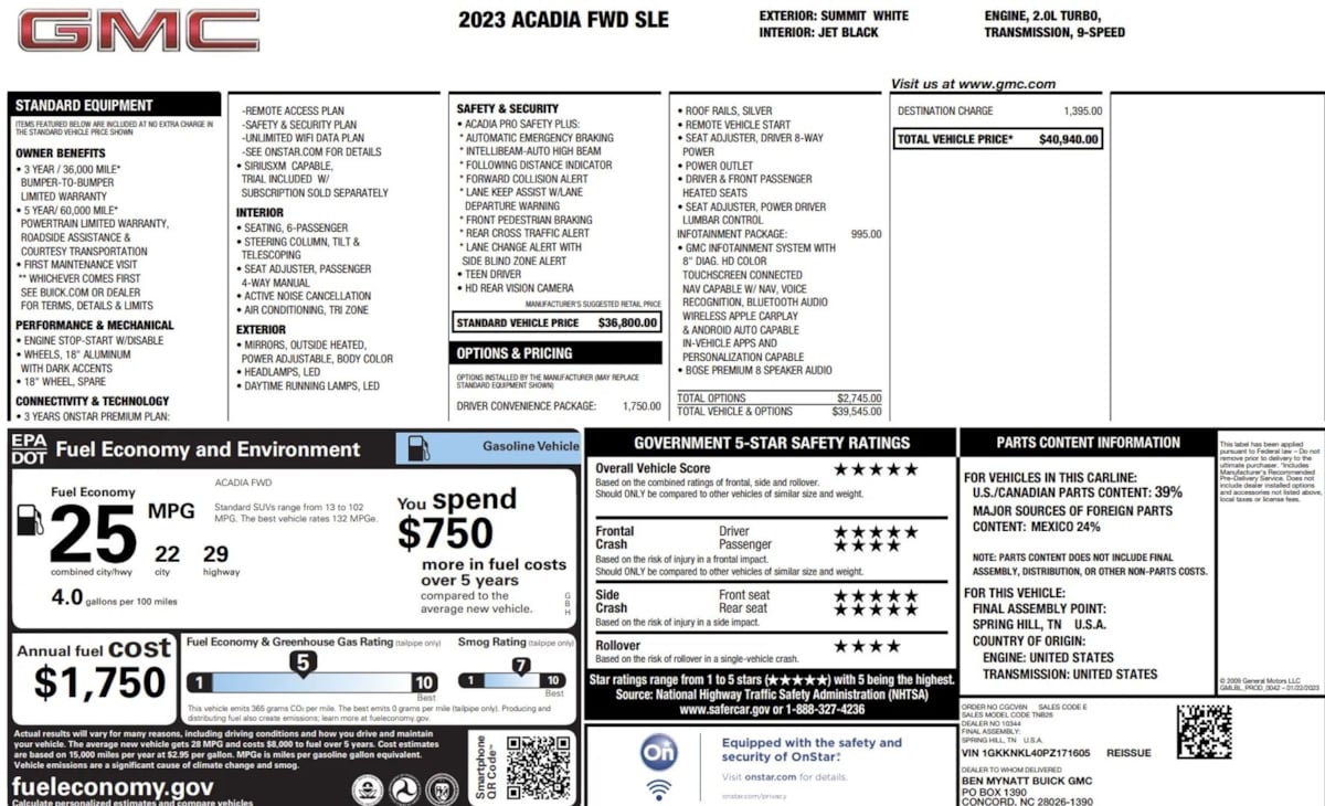 2023 GMC Acadia SLE's photo