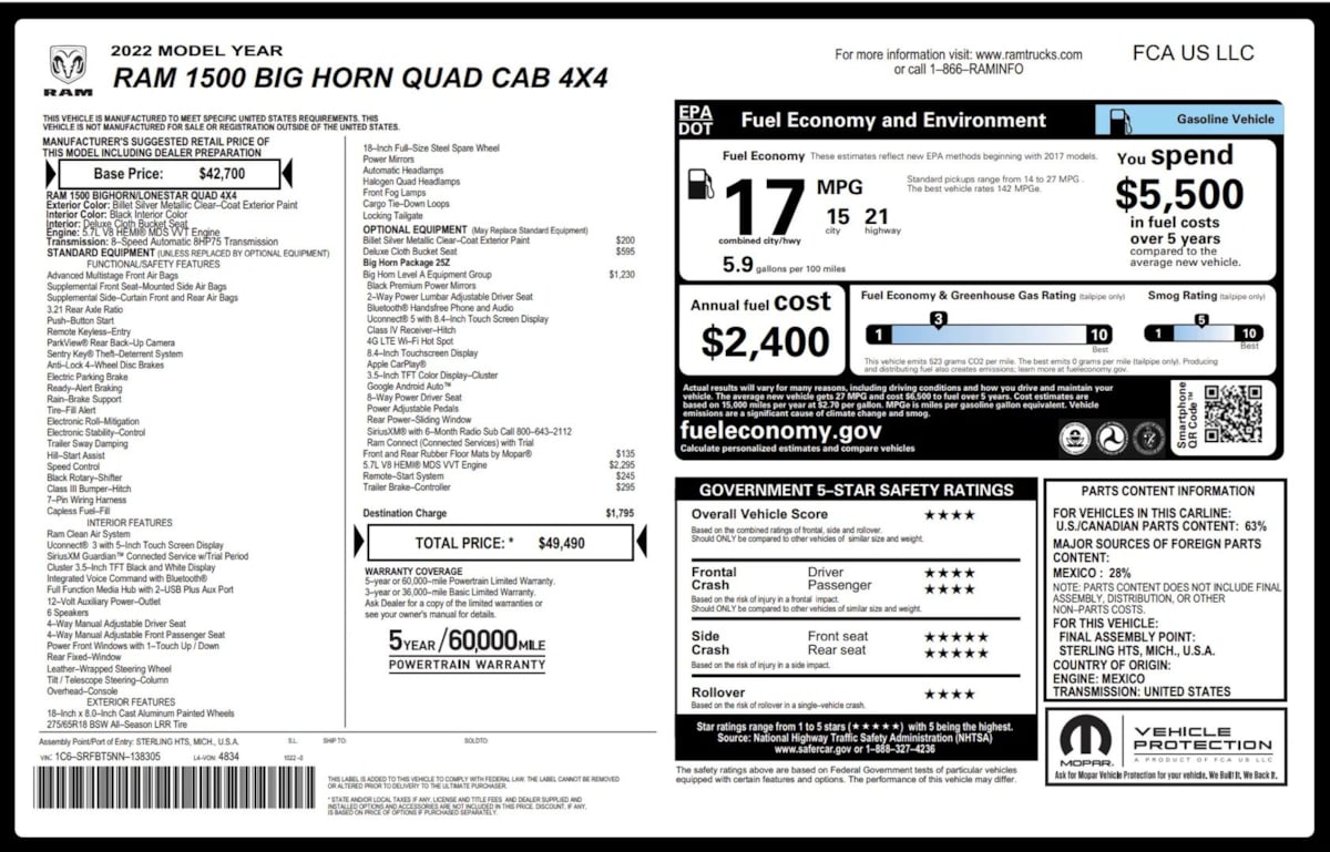 2022 RAM Ram 1500 Pickup Big Horn/Lone Star's photo