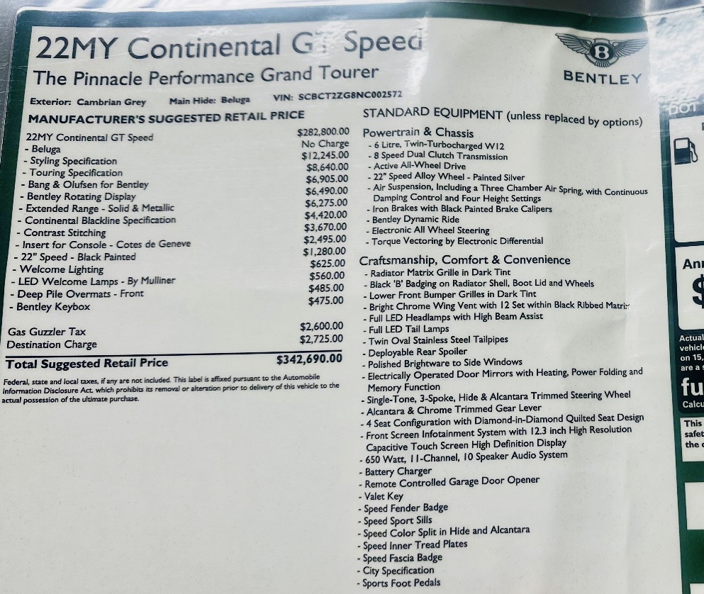 2022 Bentley Continental GT Speed's photo