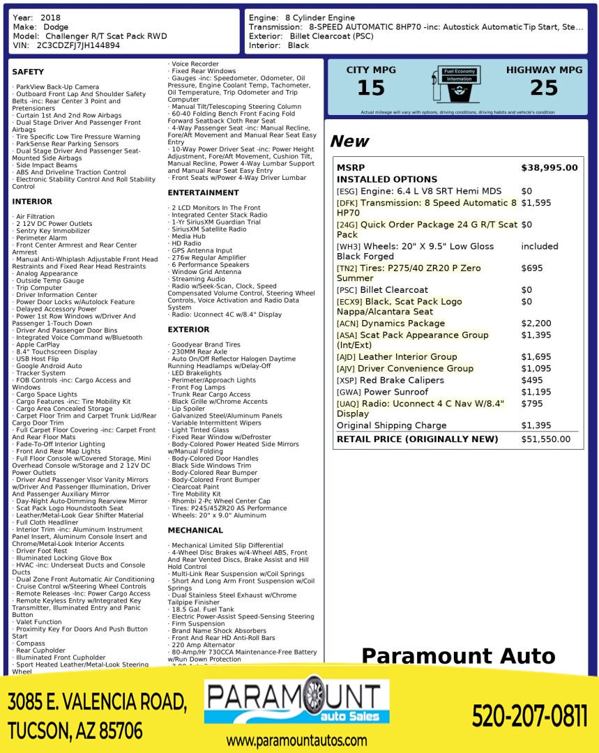 2018 Dodge Challenger Scat Pack