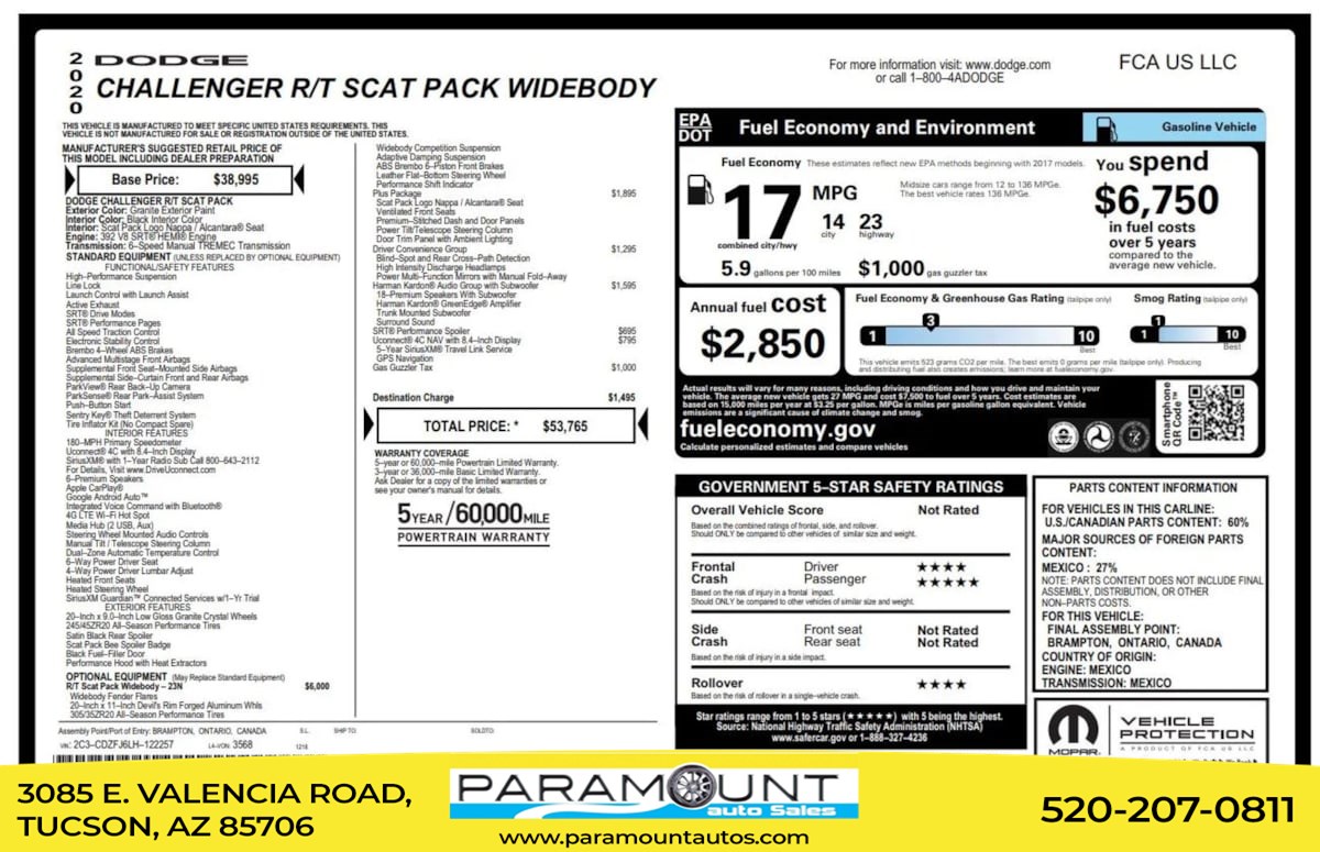 2020 Dodge Challenger R/T's photo