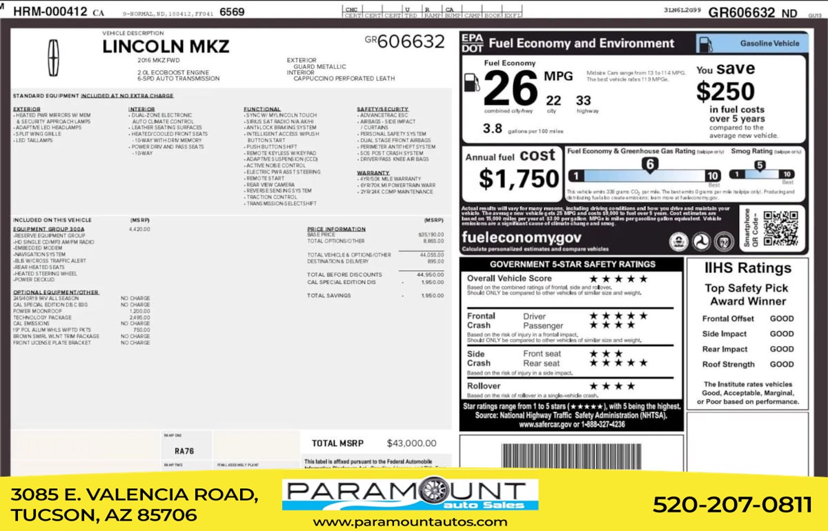 2016 Lincoln MKZ Base's photo