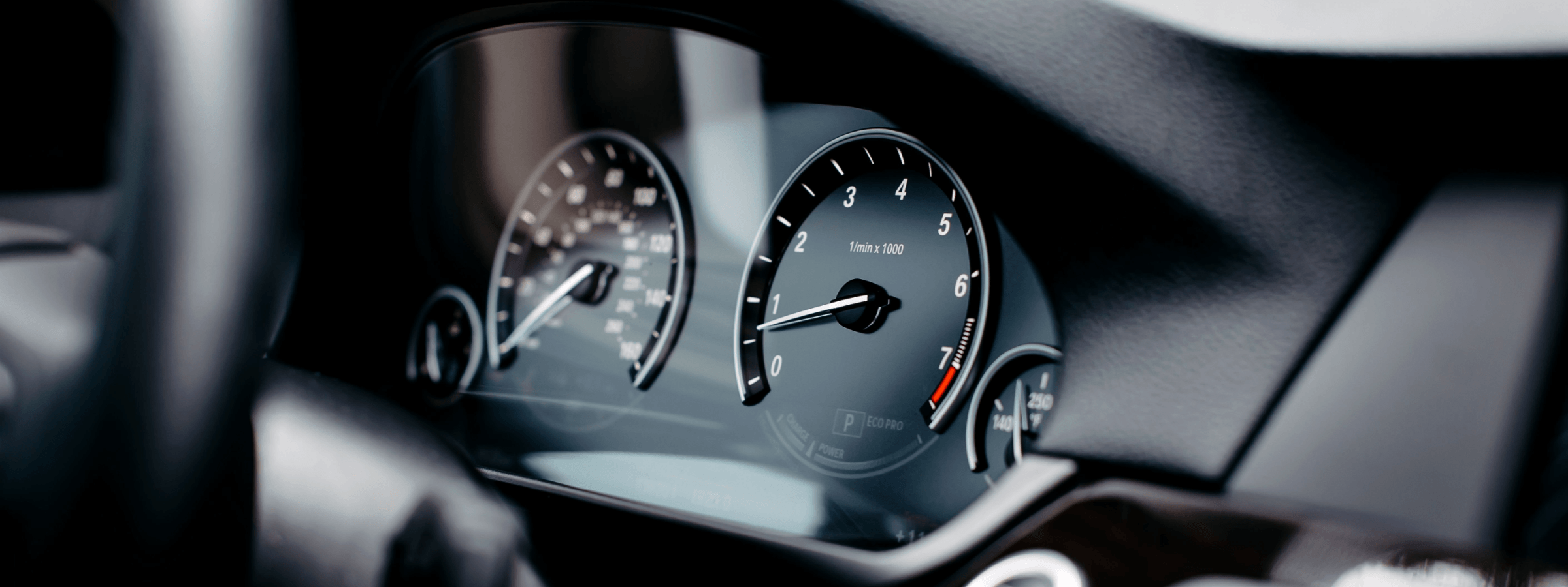 A car's dashboard.
