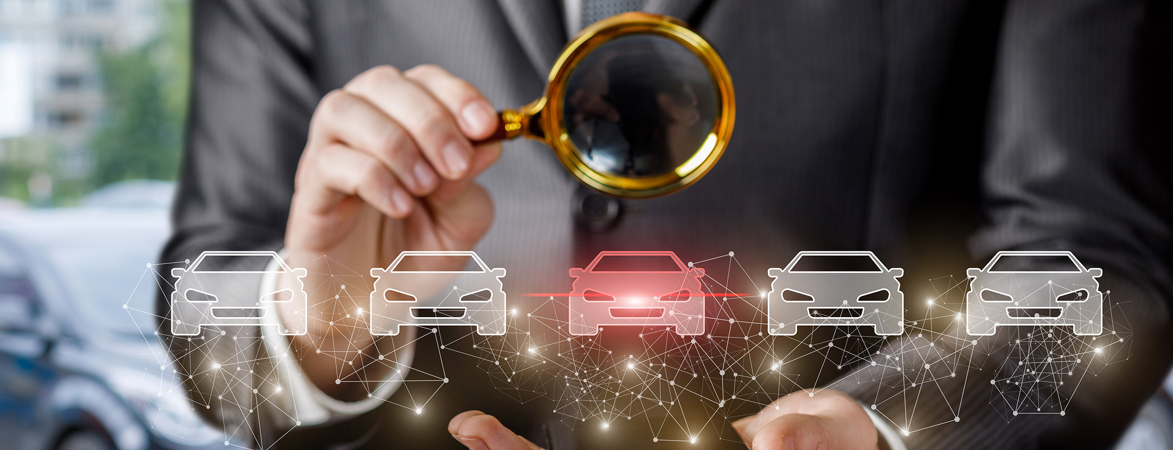 Carefully selecting the perfect car.