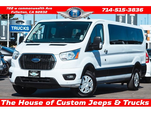 White 2021 Ford Transit Passenger 350 XLT Low Roof LB RWD Van Rear-Wheel Drive Automatic