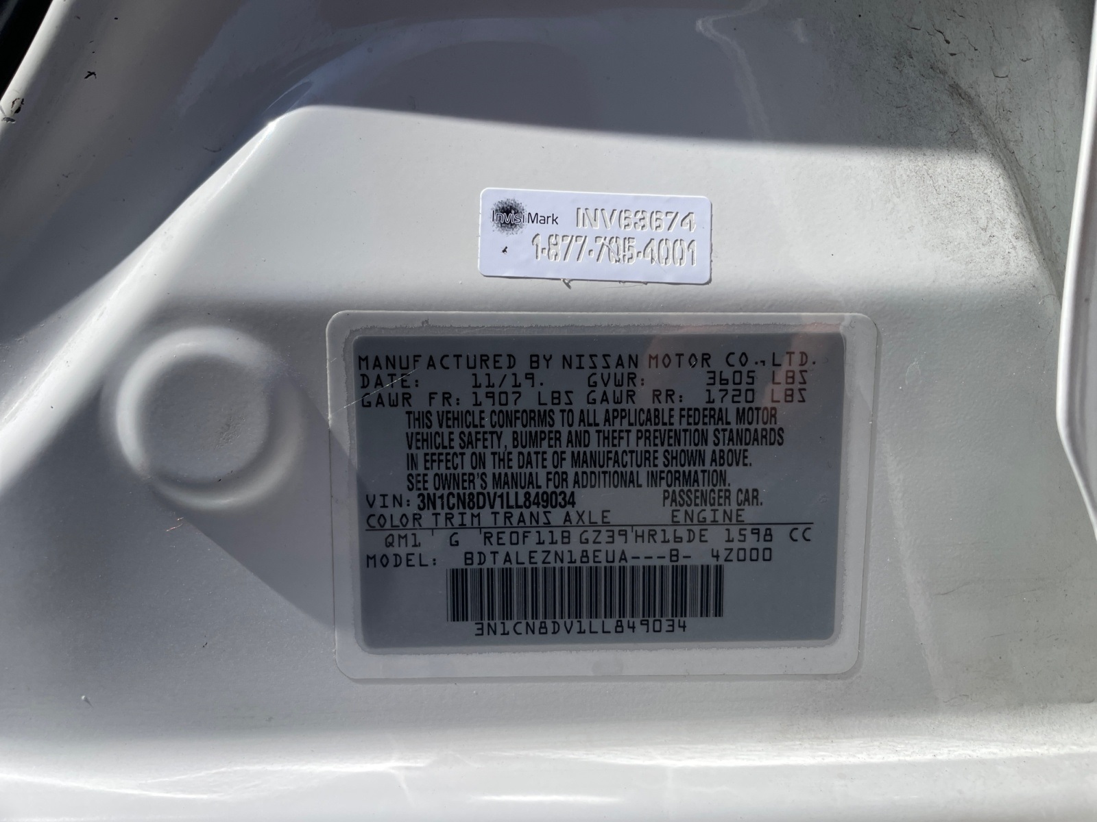 Sold 2020 Nissan Versa 1.6 S in Santa Ana