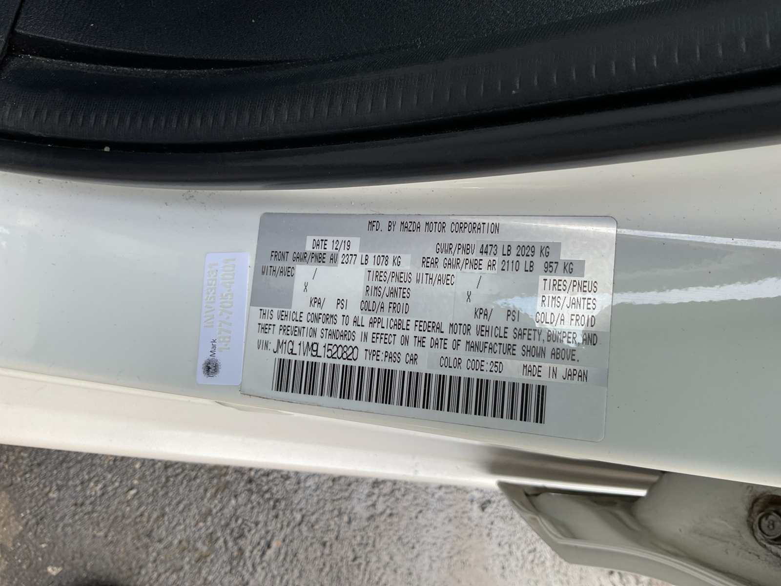 Sold 2020 Mazda Mazda6 Touring in Santa Ana