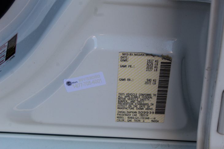 WHITEALBUM2 写真立て シリアルナンバー135 Sold 2017 Nissan Altima 2.5 S (w/Power Driver Seat Package) in