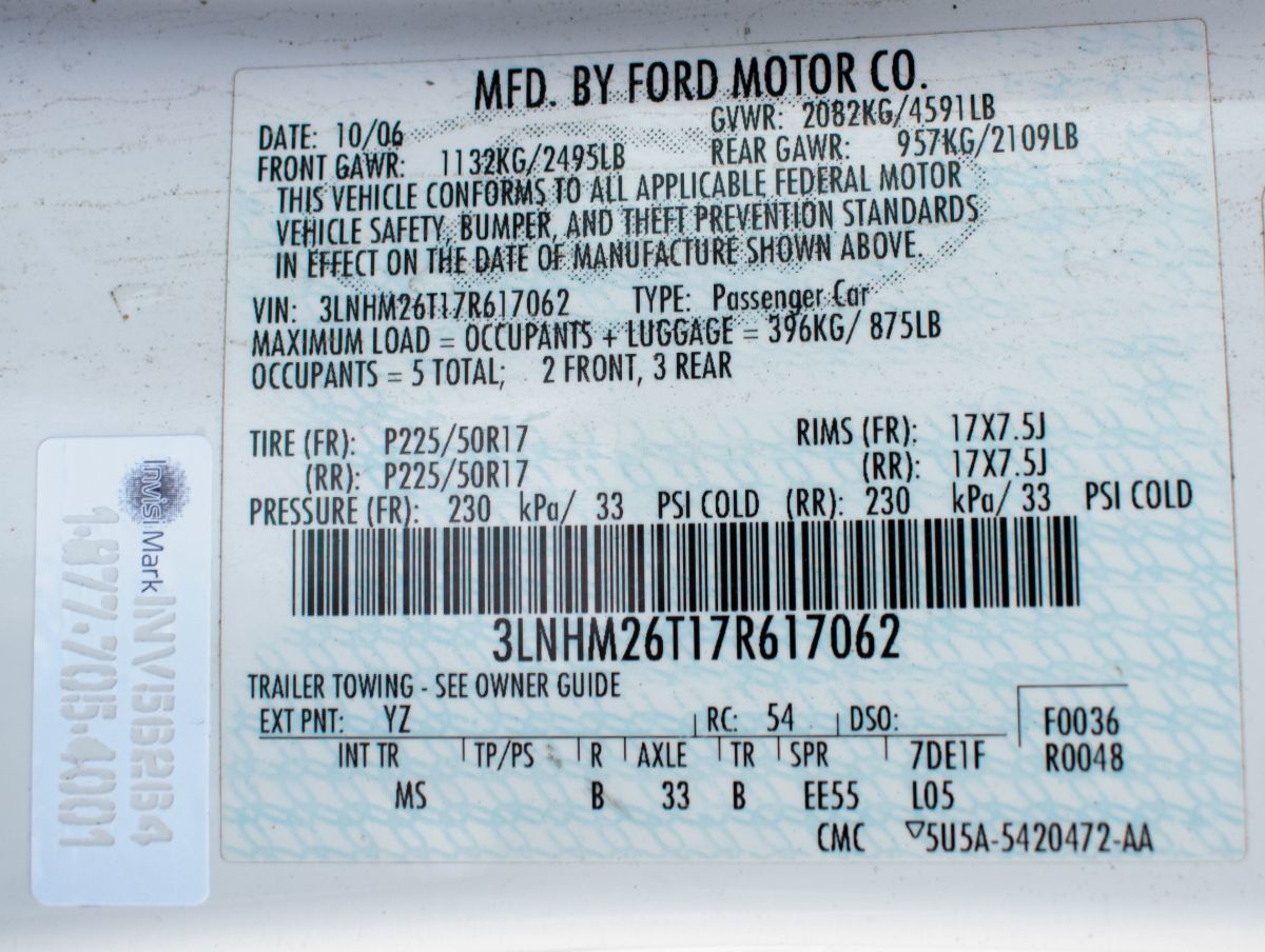 Sold 2007 Lincoln MKZ in Santa Ana
