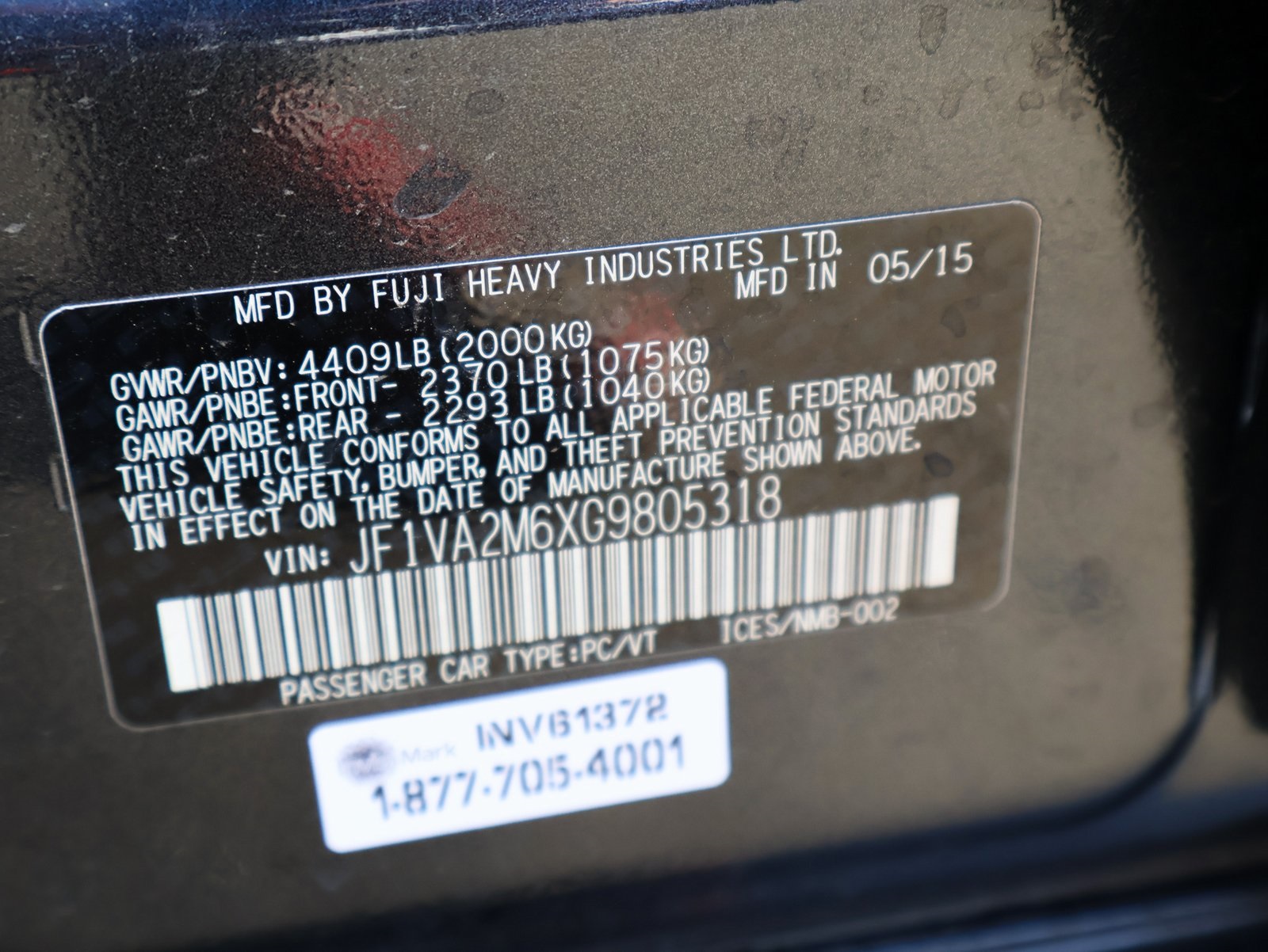 Sold 2016 Subaru WRX STI STi in Montclair