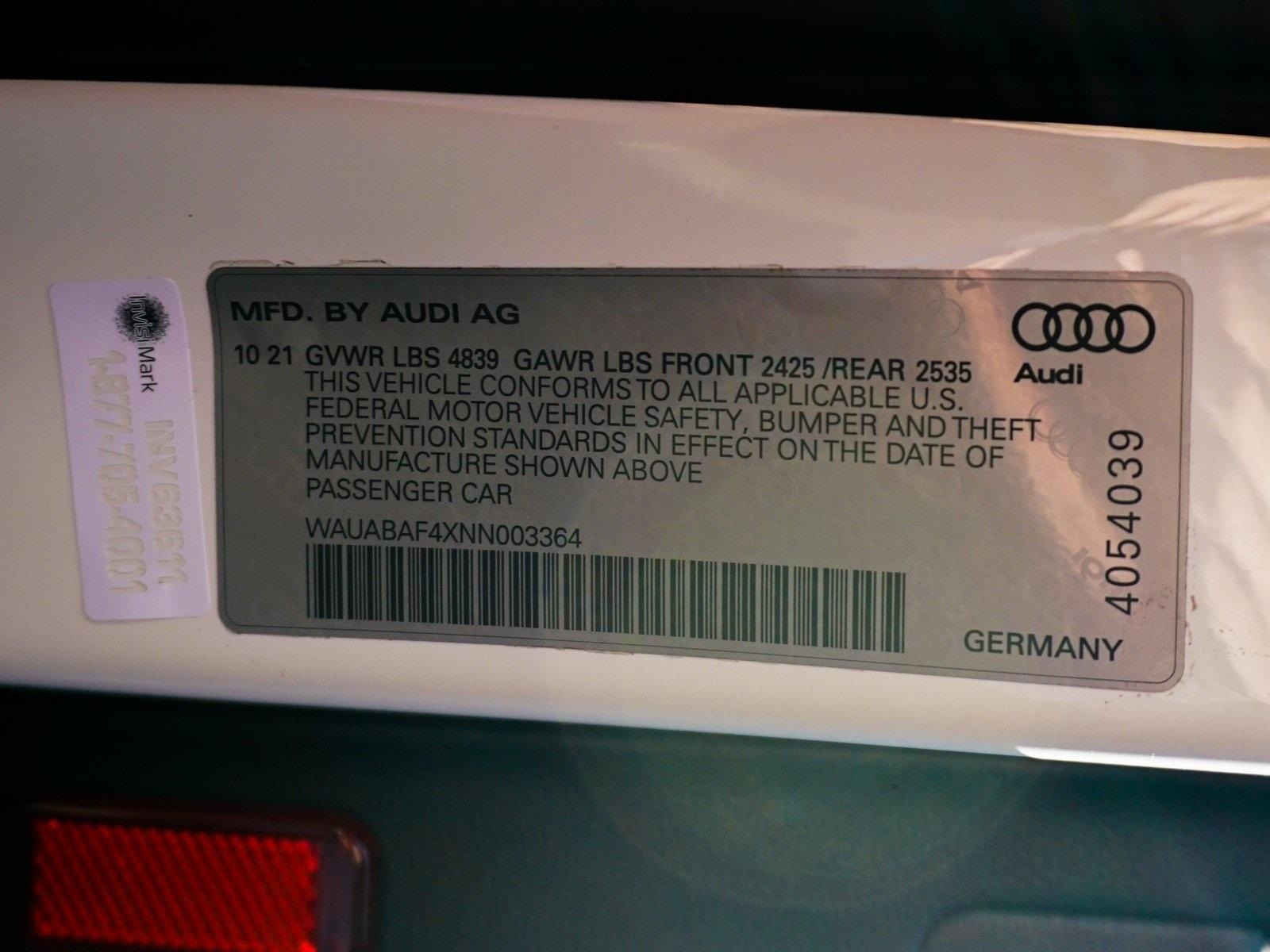 Sold 2022 Audi A4 Sedan 40 Premium quattro in Montclair