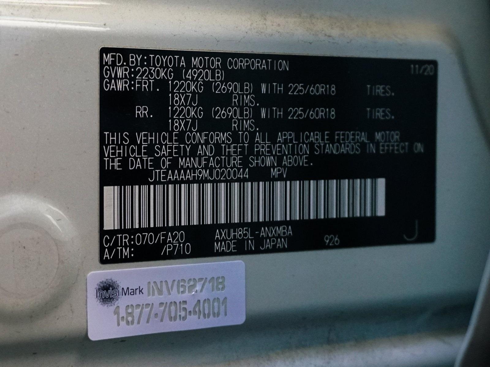 Sold 2021 Toyota Venza LE in Montclair