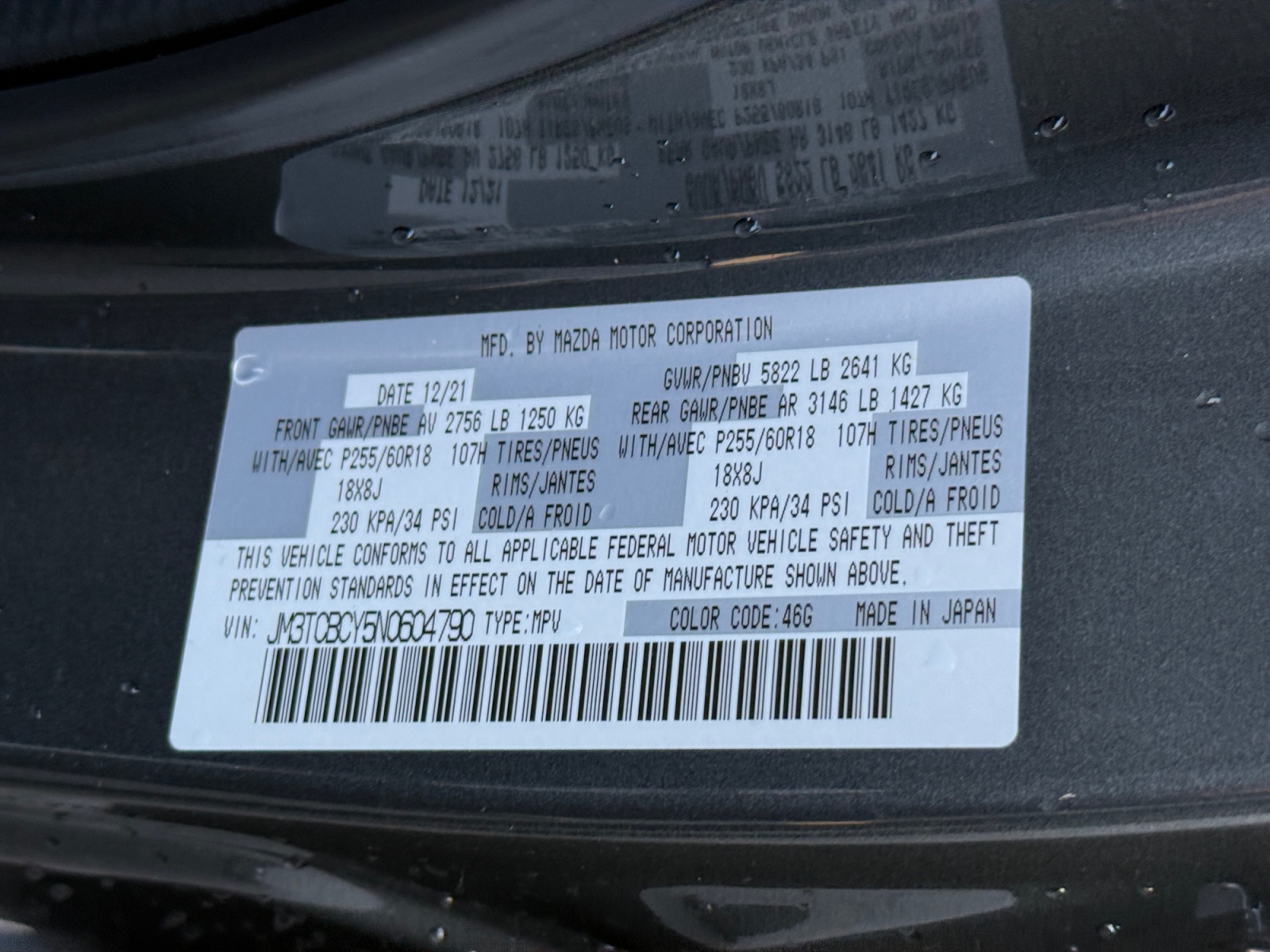 Sold 2022 Mazda CX-9 Touring in Montclair
