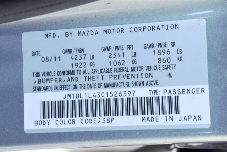 Sold 2012 Mazda Mazda3 Mazdaspeed3 Touring in Montclair