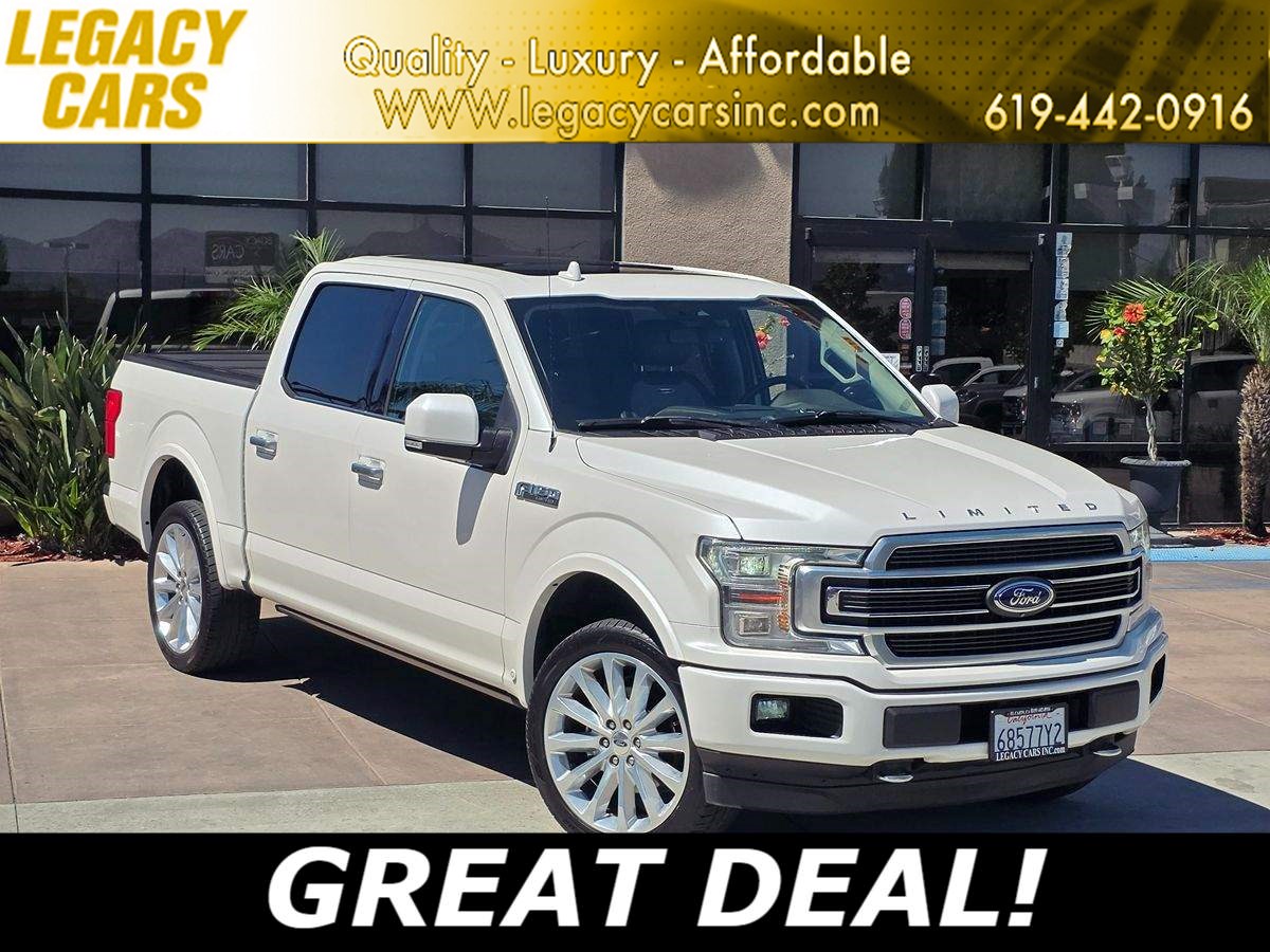 White Platinum Metallic Tri-Coat 2019 Ford F-150 Pickup Truck Four-Wheel Drive Automatic