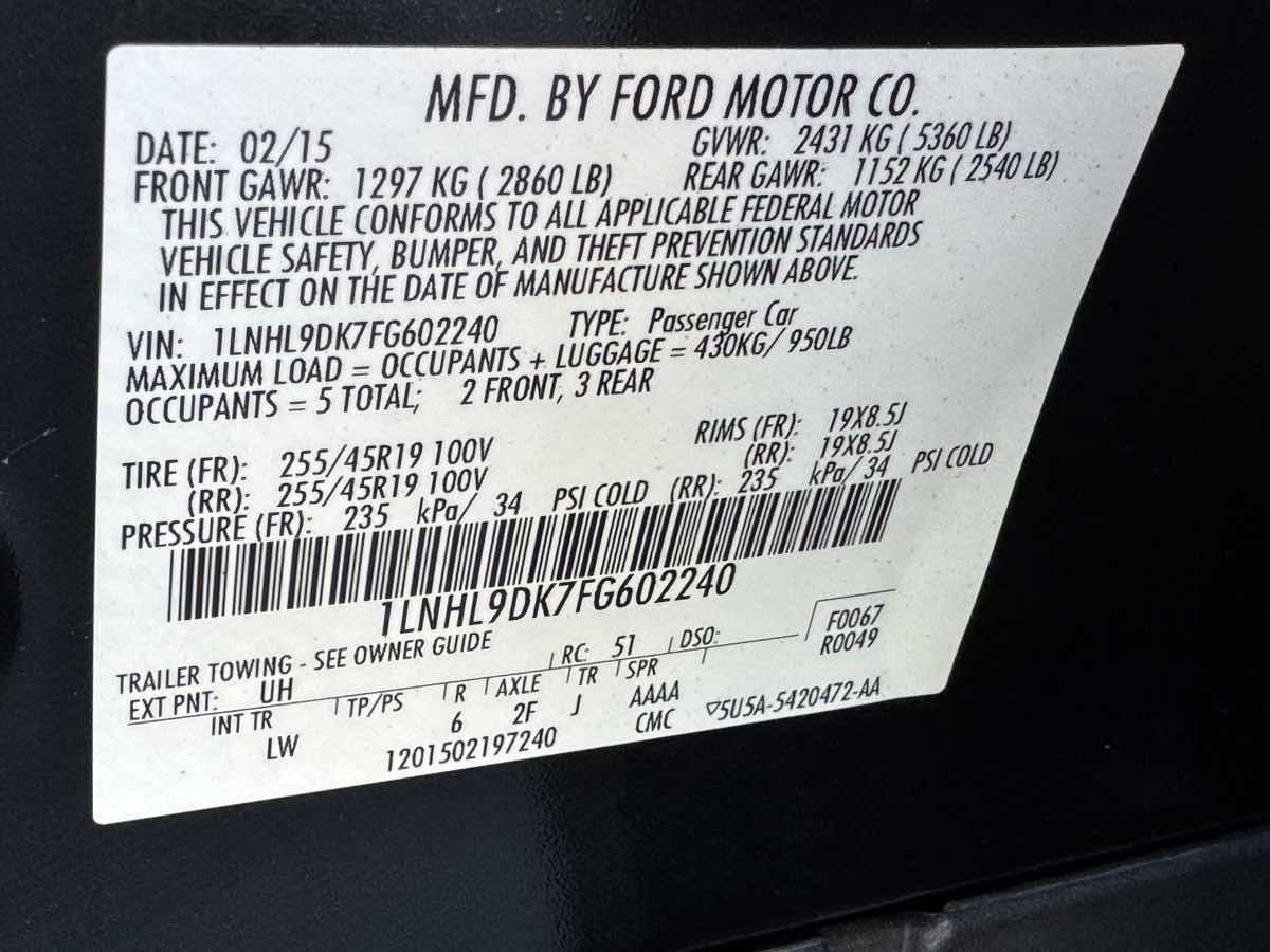 2015 Lincoln MKS Base - Photo 17