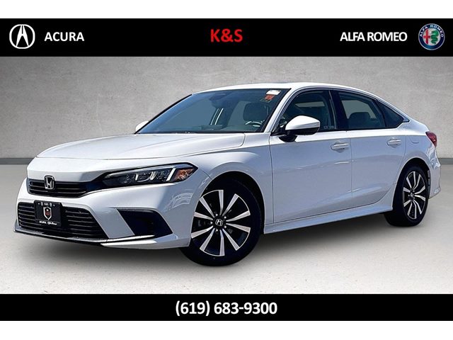 Platinum White Pearl 2024 Honda Civic EX FWD Sedan Front-Wheel Drive Automatic