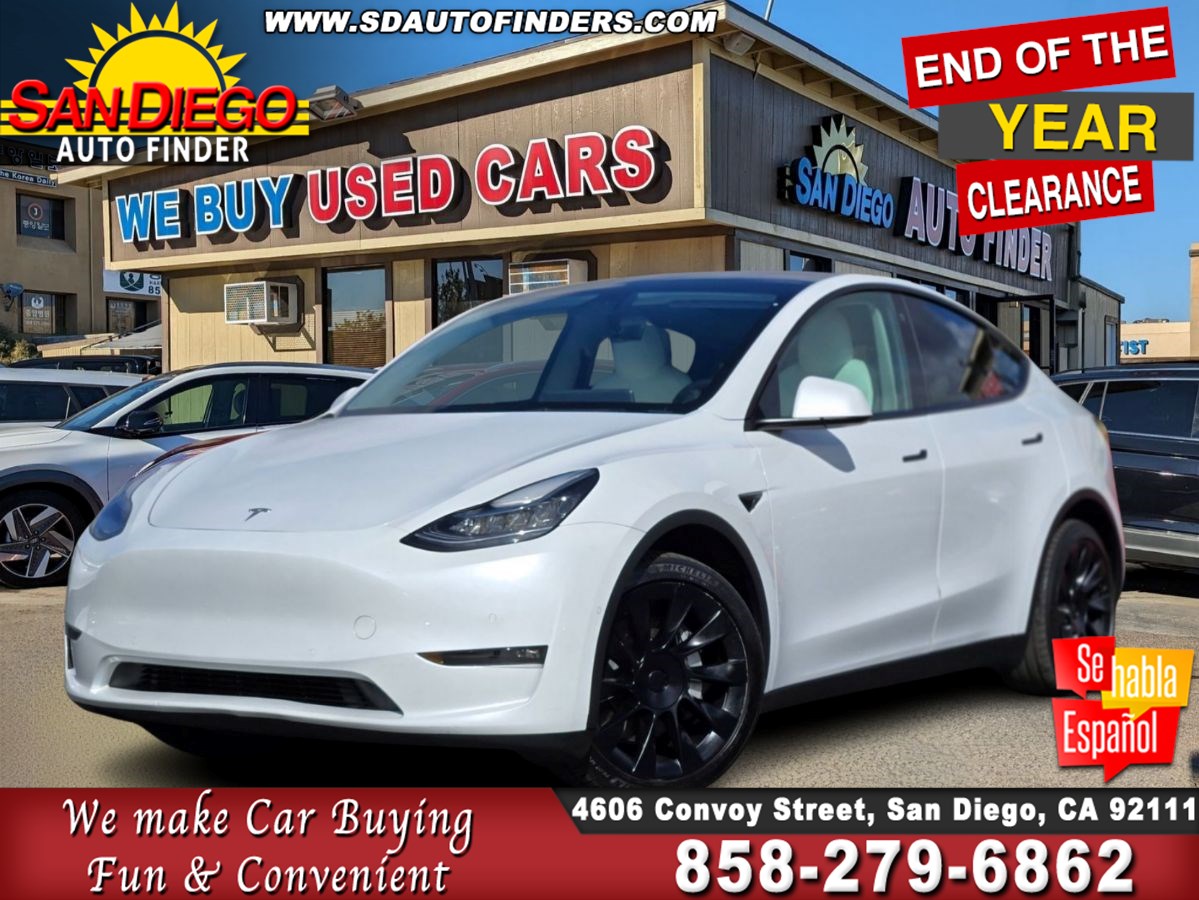 2021 Tesla Model Y Long Range Dual Motor, White On White, Clean CarFax, Must See, Call Now 858-279-6862