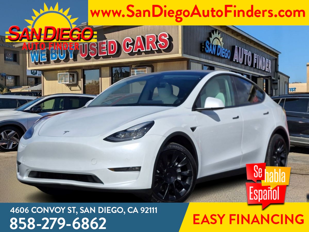 2021 Tesla Model Y Long Range Dual Motor, White On White, Clean CarFax, Must See, Call Now 858-279-6862