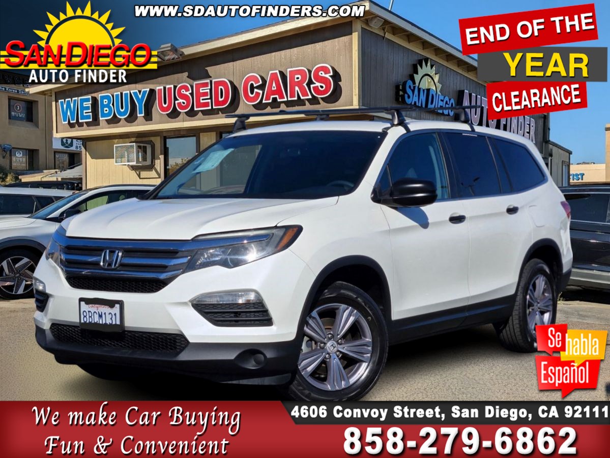 2017 Honda Pilot LX AWD, Clean Carfax, Third Row, Must See, Call Now & Drive 858-279-6862