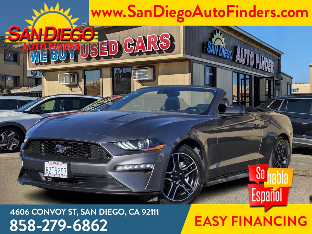 2022 Ford Mustang EcoBoost Convertible, 1 owner, Lthr, Loaded, Don't miss it, Call 858 279 6862