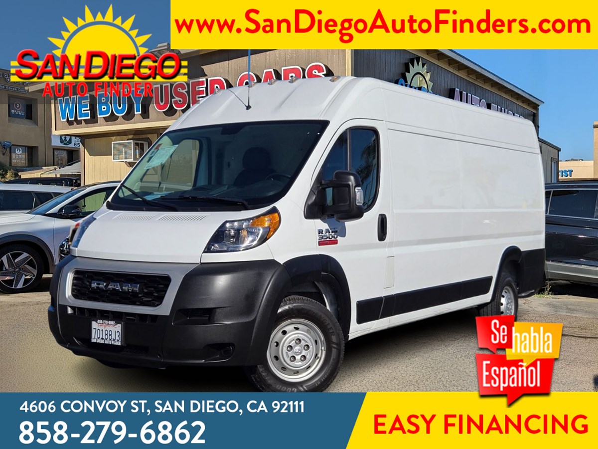 2021 Ram ProMaster Cargo Van 3500 High Roof 159" WB EXT Driver Safty Cage, Very Clean, 858 279 6862