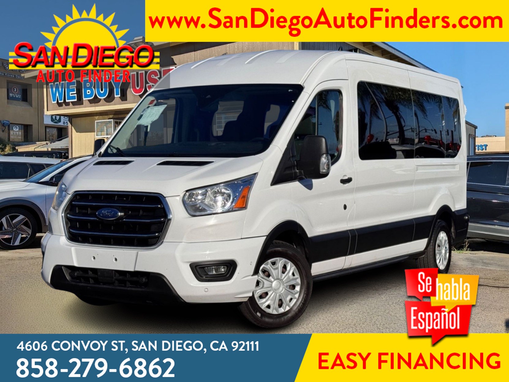 2020 Ford Transit 15 Passenger Wagon, T-350 148" Med Roof XLT RWD