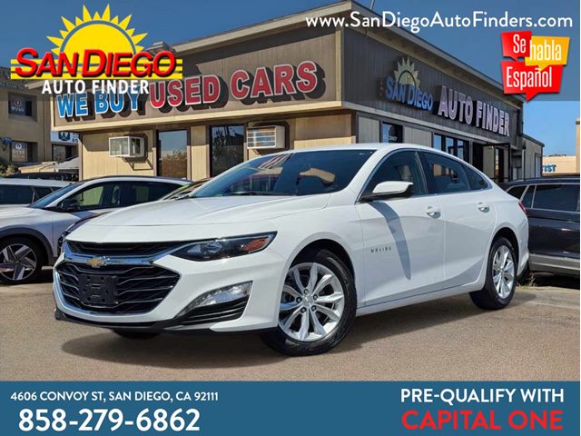 Summit White 2025 Chevrolet Malibu LT with 1LT FWD Sedan Front-Wheel Drive Automatic