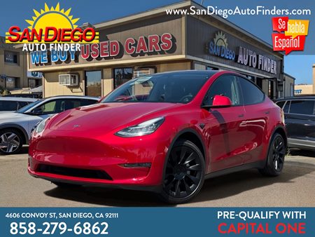 2020 Tesla Model Y Long Range AWD, GLASS ROOF, BLACK WHEELS, AUTOSTEER, FINANCING, CALL 858-279-6862