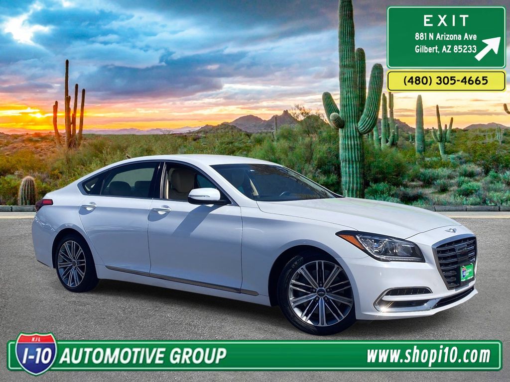 Casablanca White 2018 Genesis G80 3.8L Sedan Rear-Wheel Drive Automatic
