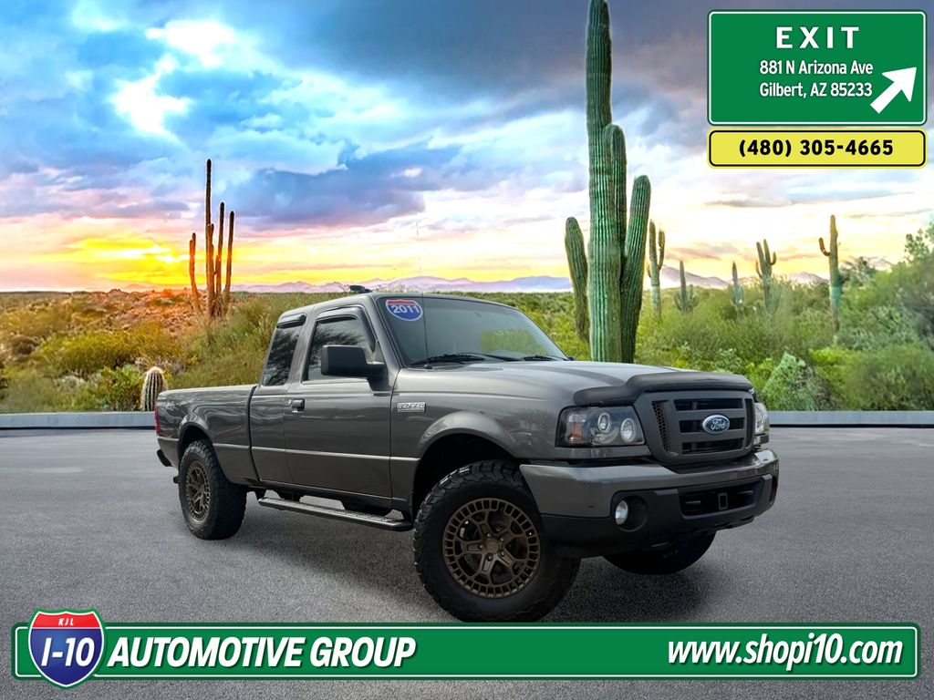 Dark Shadow Gray Metallic 2011 Ford Ranger Pickup Truck Four-Wheel Drive Automatic