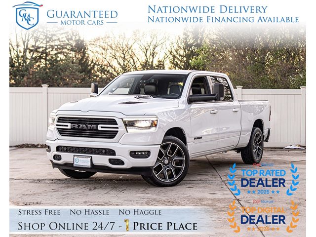 White (Ivory Tri-Coat Pearl) 2020 RAM 1500 Sport Crew Cab 4WD Pickup Truck Automatic