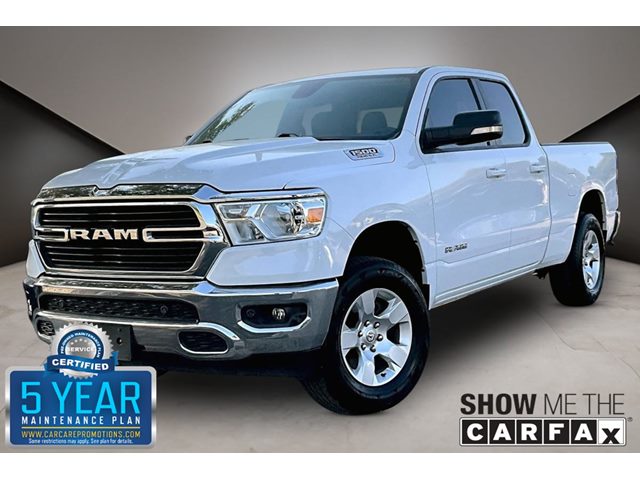 Bright White Clearcoat 2021 RAM 1500 Pickup Truck Four-Wheel Drive Automatic