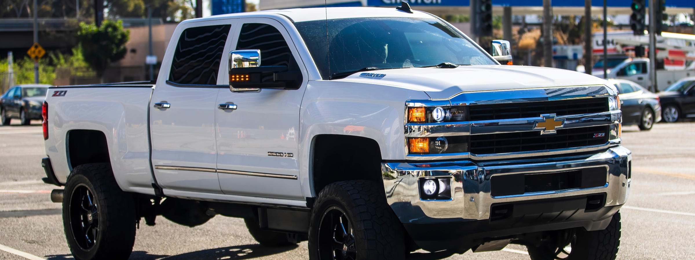 A white Chevrolet Silverado