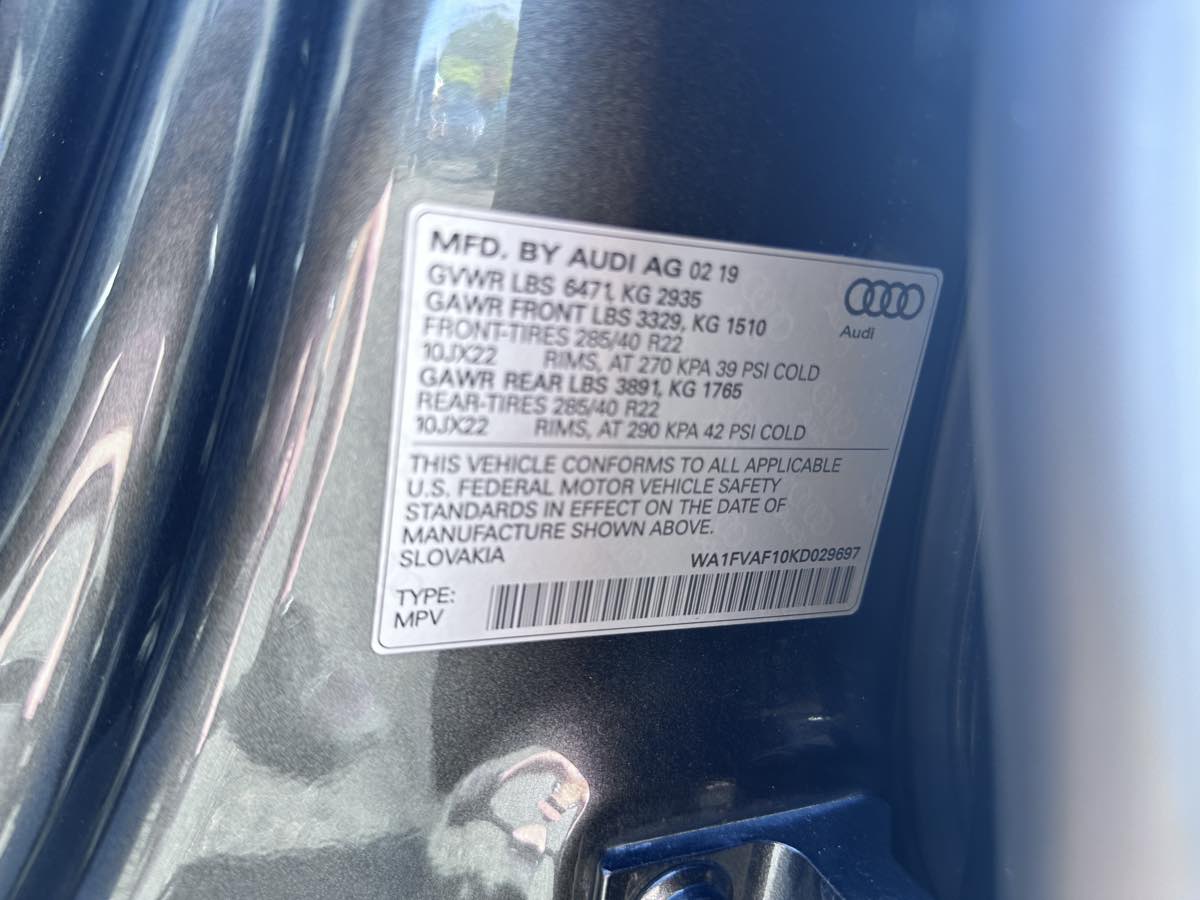2019 Audi Q8 line Premium Plus photo 23