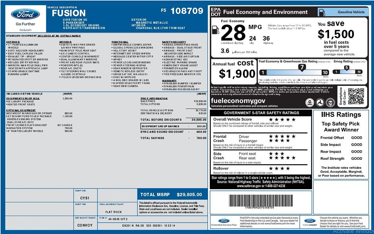 2015 Ford Fusion SE photo 16