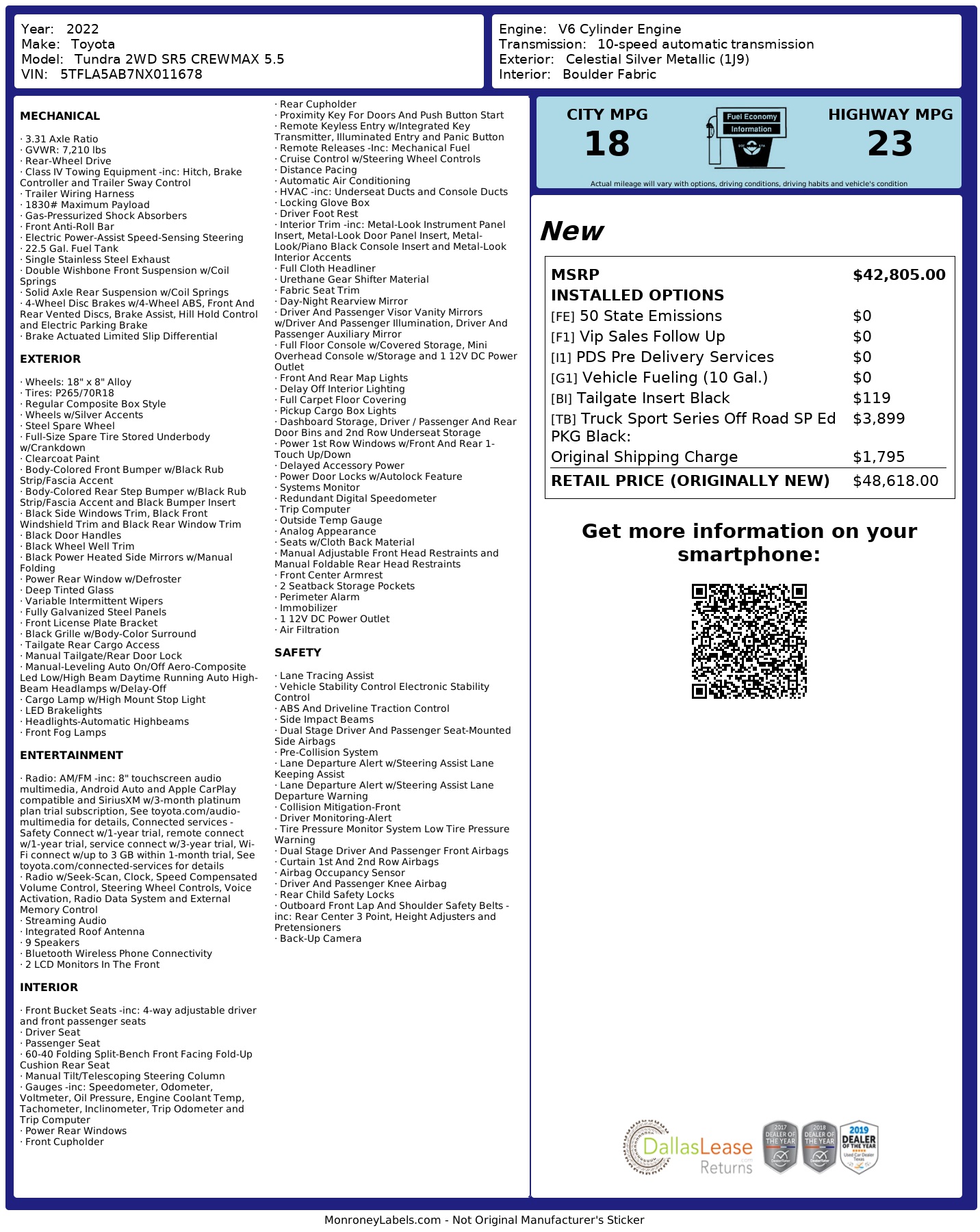 Sold 2022 Toyota Tundra 2WD SR5 in Dallas