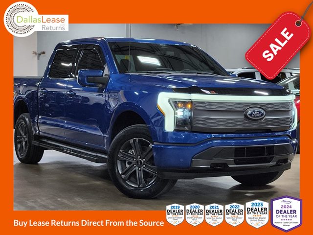 Blue 2022 Ford F-150 Lightning Lariat SuperCrew AWD Pickup Truck All-Wheel Drive Automatic