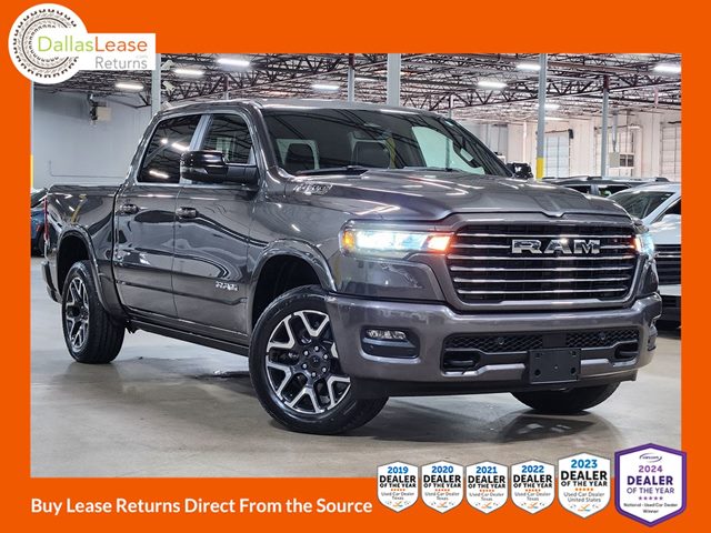 Gray 2025 RAM 1500 Laramie Crew Cab 4WD Pickup Truck Four-Wheel Drive Automatic