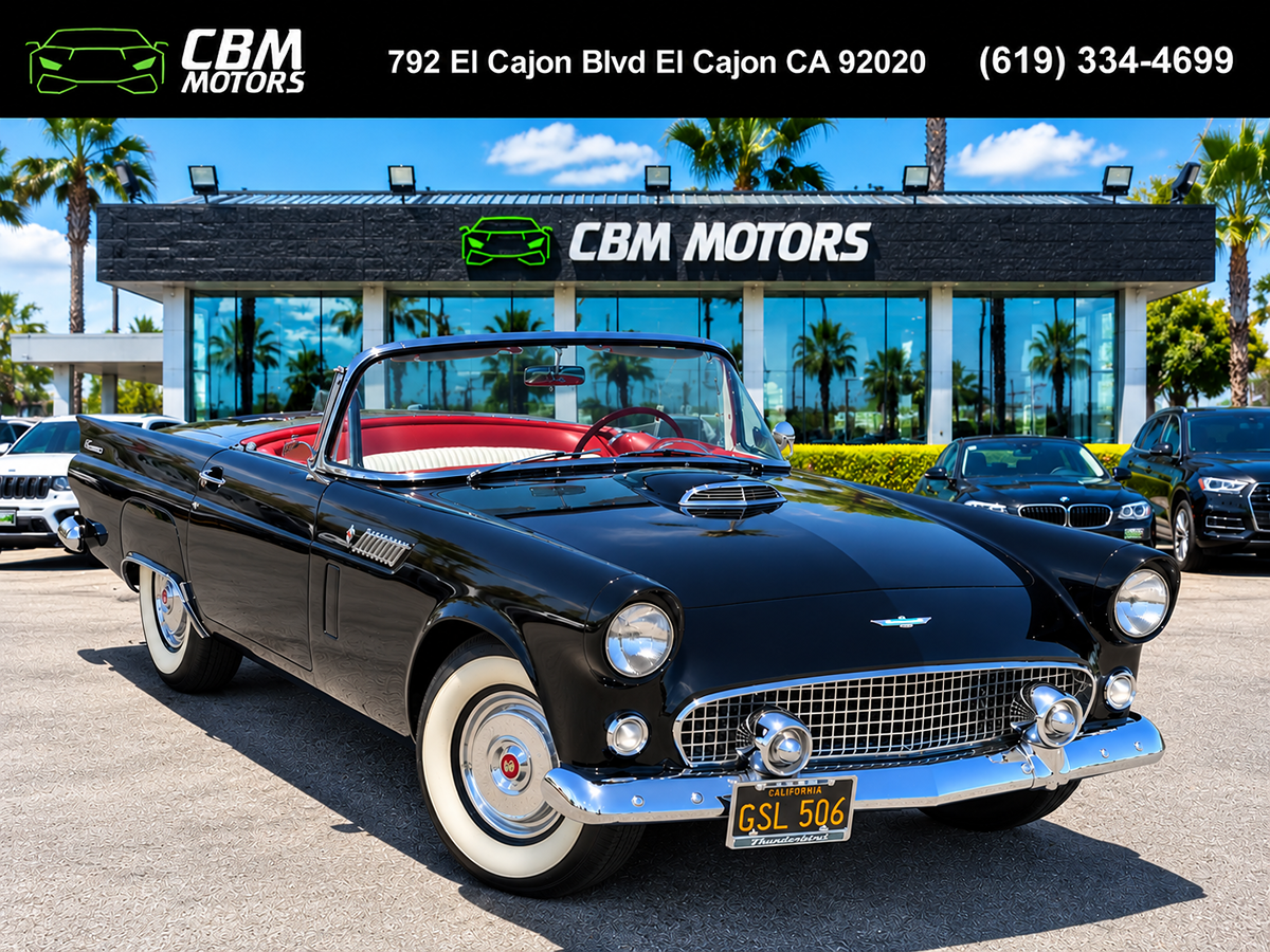 Black 1956 Ford Thunderbird Convertible  Automatic