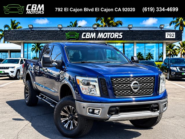 Deep Blue Pearl 2017 Nissan Titan Pickup Truck Four-Wheel Drive Automatic