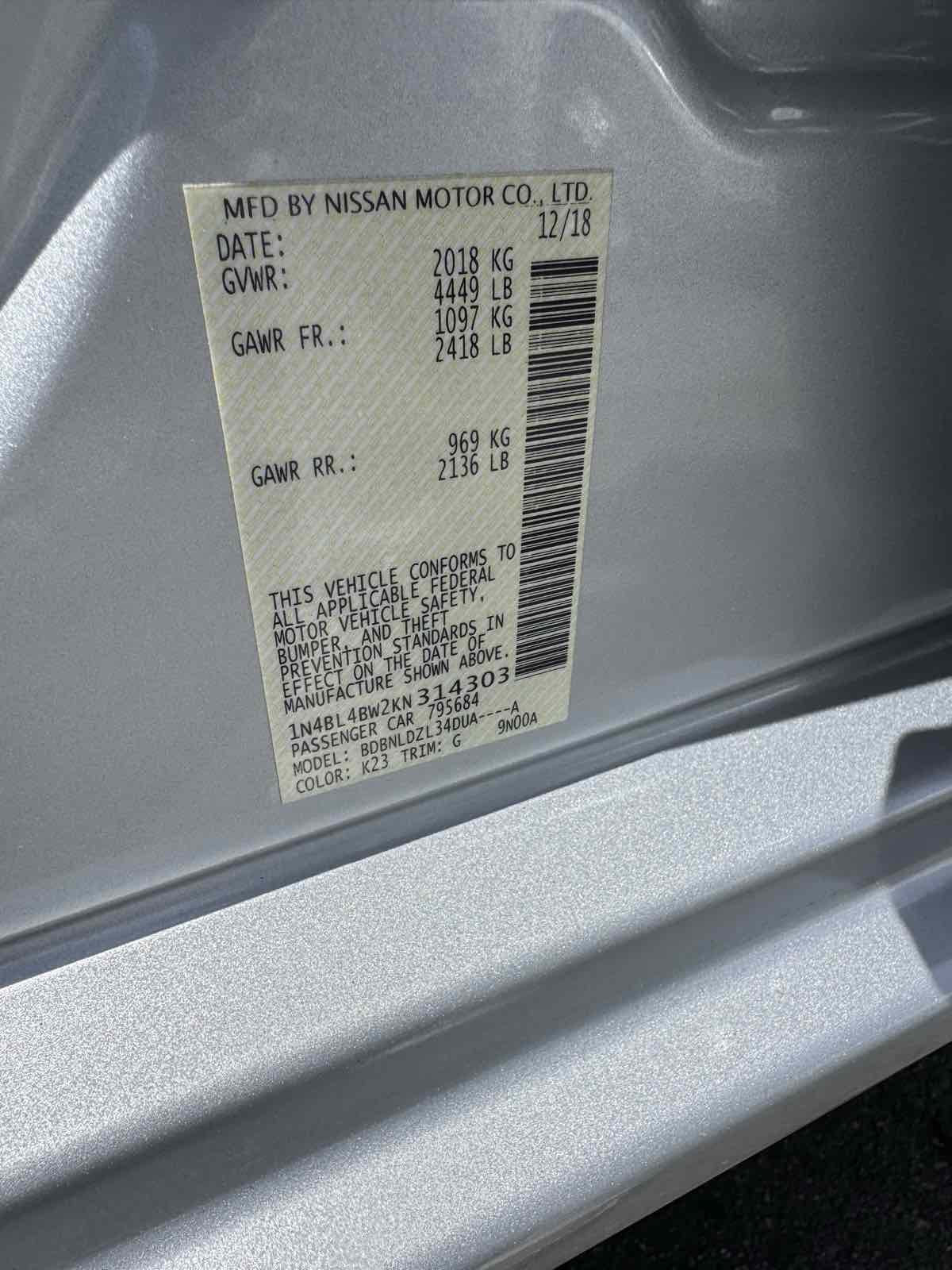 2019 Nissan Altima 2.5 S photo 24