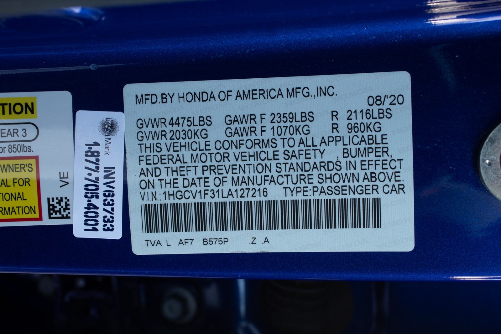 Sold 2020 Honda Accord Sedan Sport in Fontana