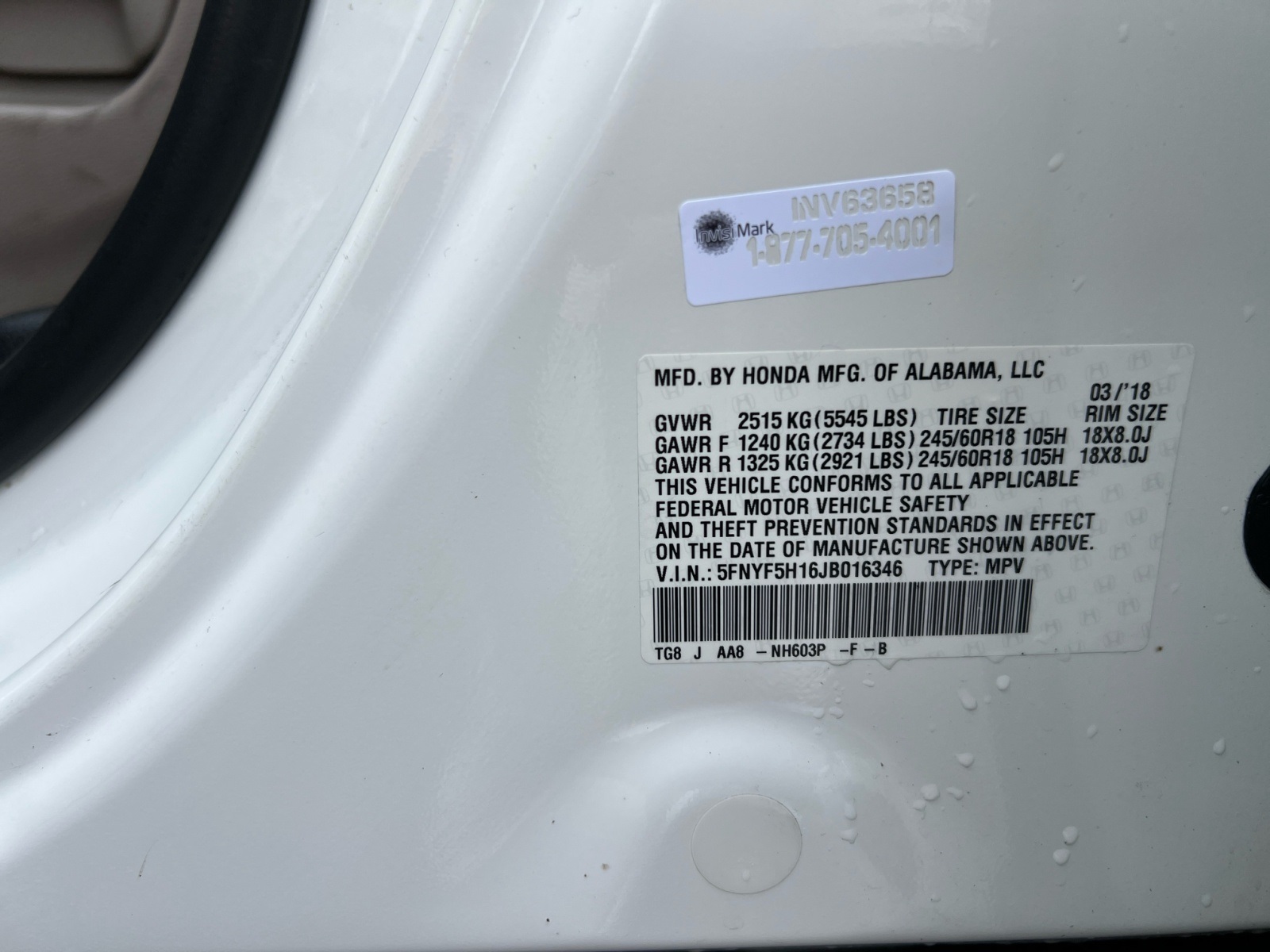 Sold 2018 Honda Pilot LX in Fontana