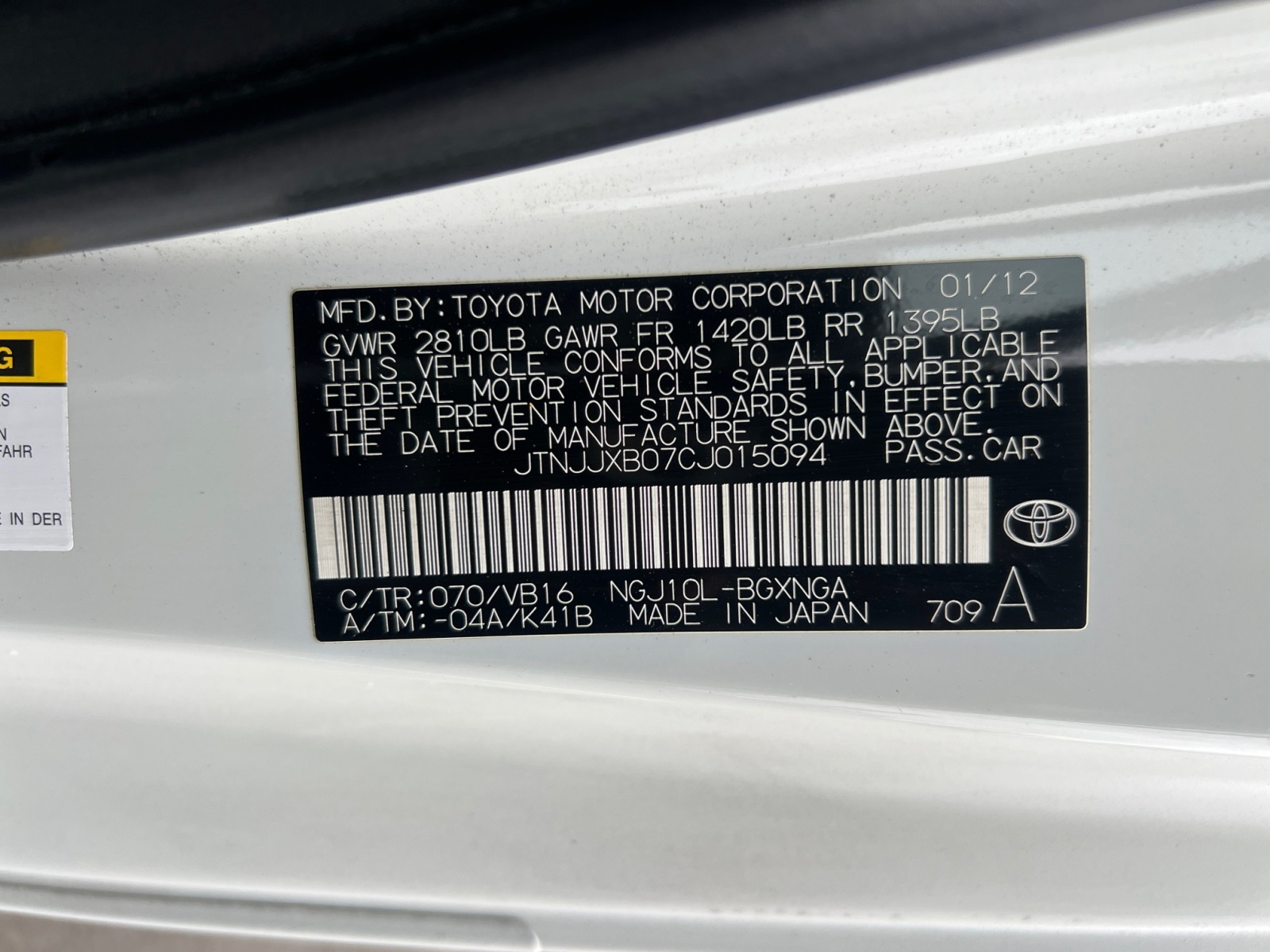 miiina プロフィール確認下さい Sold 2012 Scion iQ Base in Fontana