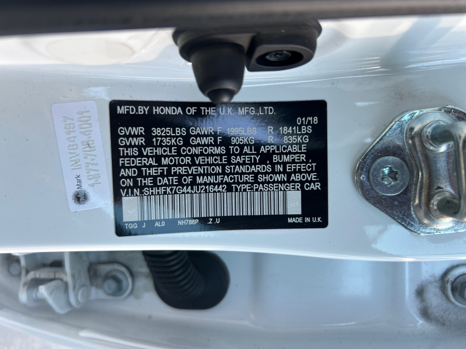Sold 2018 Honda Civic Hatchback Sport in Fontana