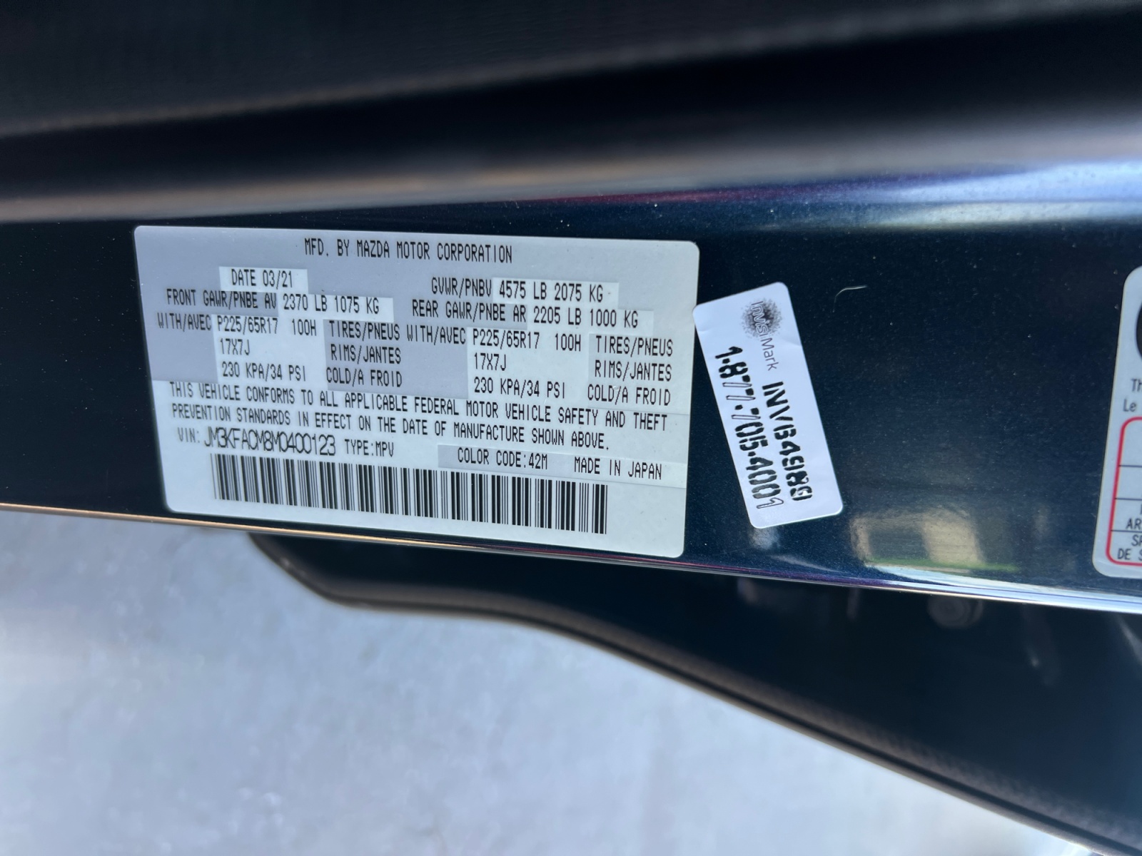 Sold 2021 Mazda CX-5 Touring in Fontana
