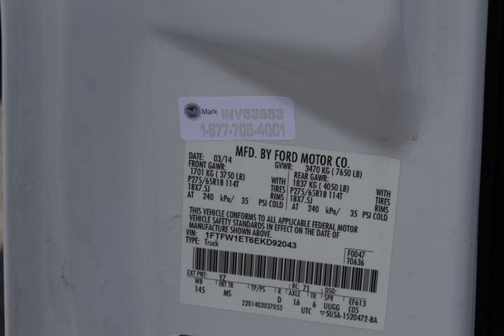 Sold 2014 Ford F-150 (XLT Convenience Package & XLT Plus Package