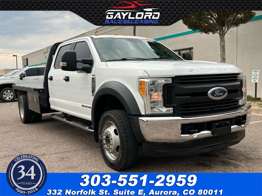 2017 Ford Super Duty F-550 DRW Crew Cab Flat Bed 4X4 6.7L Power Stroke Diesel